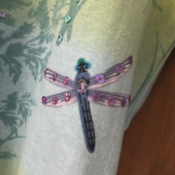 Take Two Clothing Co. Dragonfly Novelty print Top Womens XL 100% Cotton Shirt - Picture 3 of 9